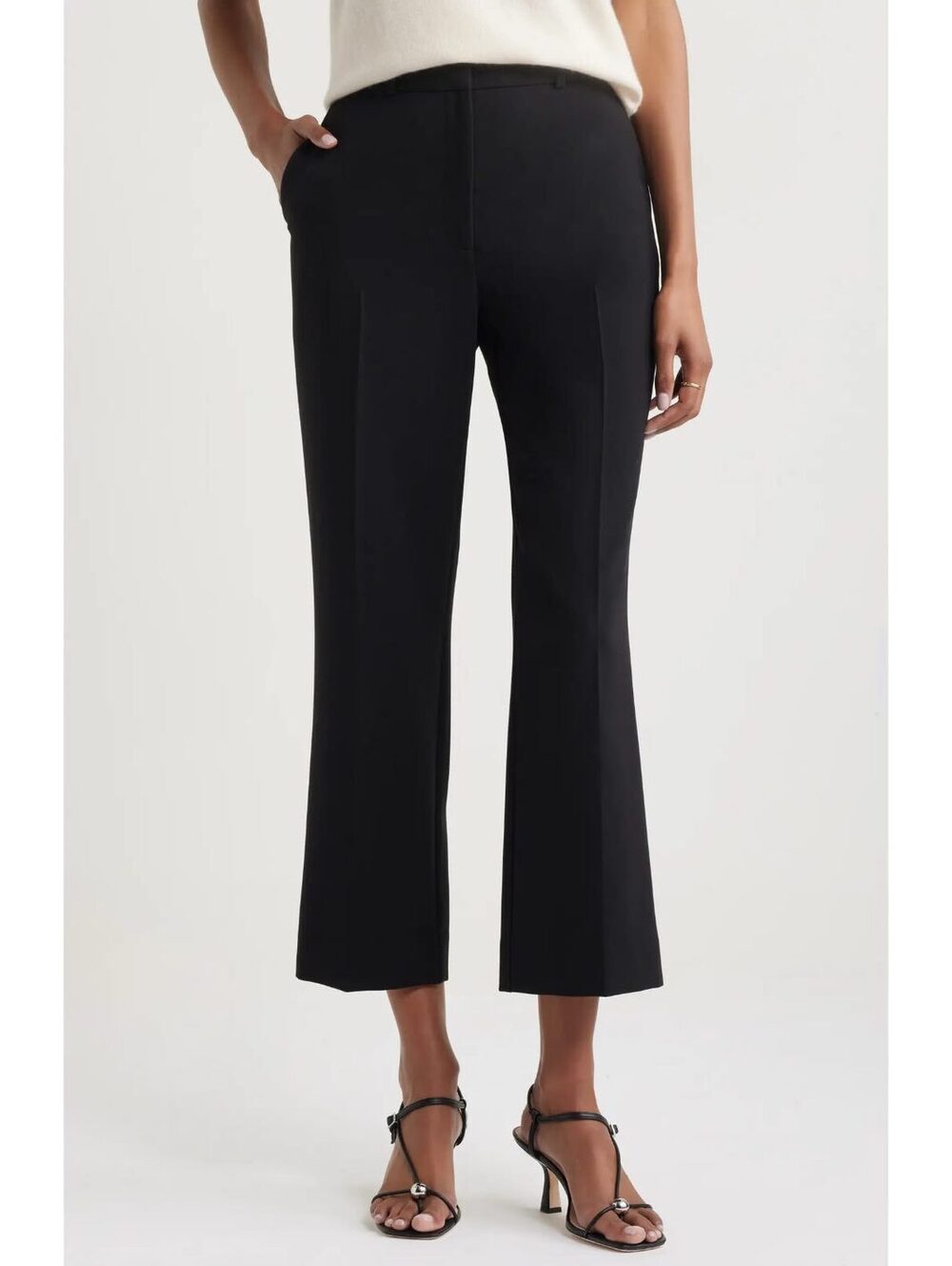 Nordstrom Ankle Straight Leg Pants Black Stretch Trousers Women’s Size 2